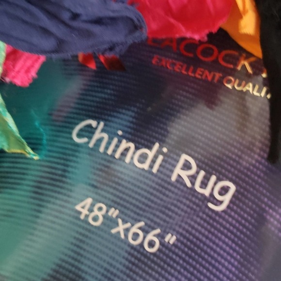 NWT Multicolor Ribbon Frayed Chindi 48"×66" Rug - Picture 7 of 7